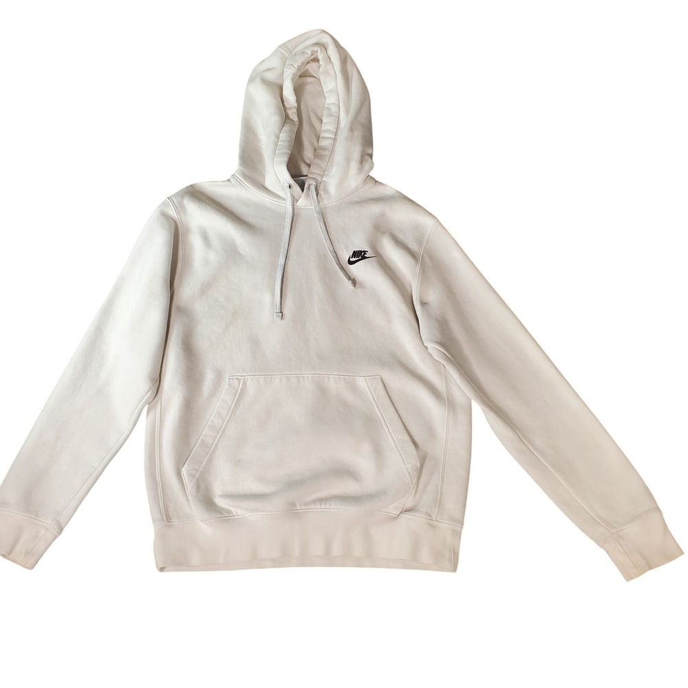 Nike Sportswear Club Fleece Hoodie Mens Small Off White BV2654-133